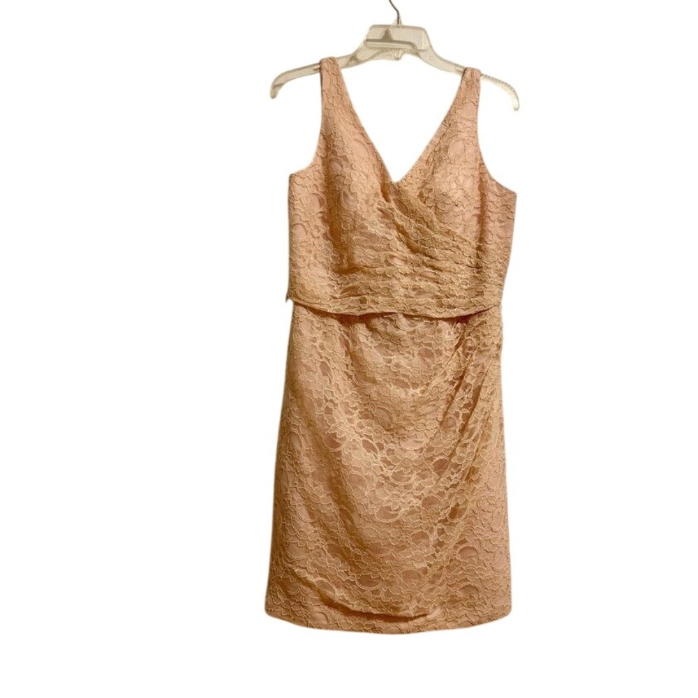 Kennedy Blue sz 8 blush pink‎ lace ruched bridesmaid mother of the bride dress